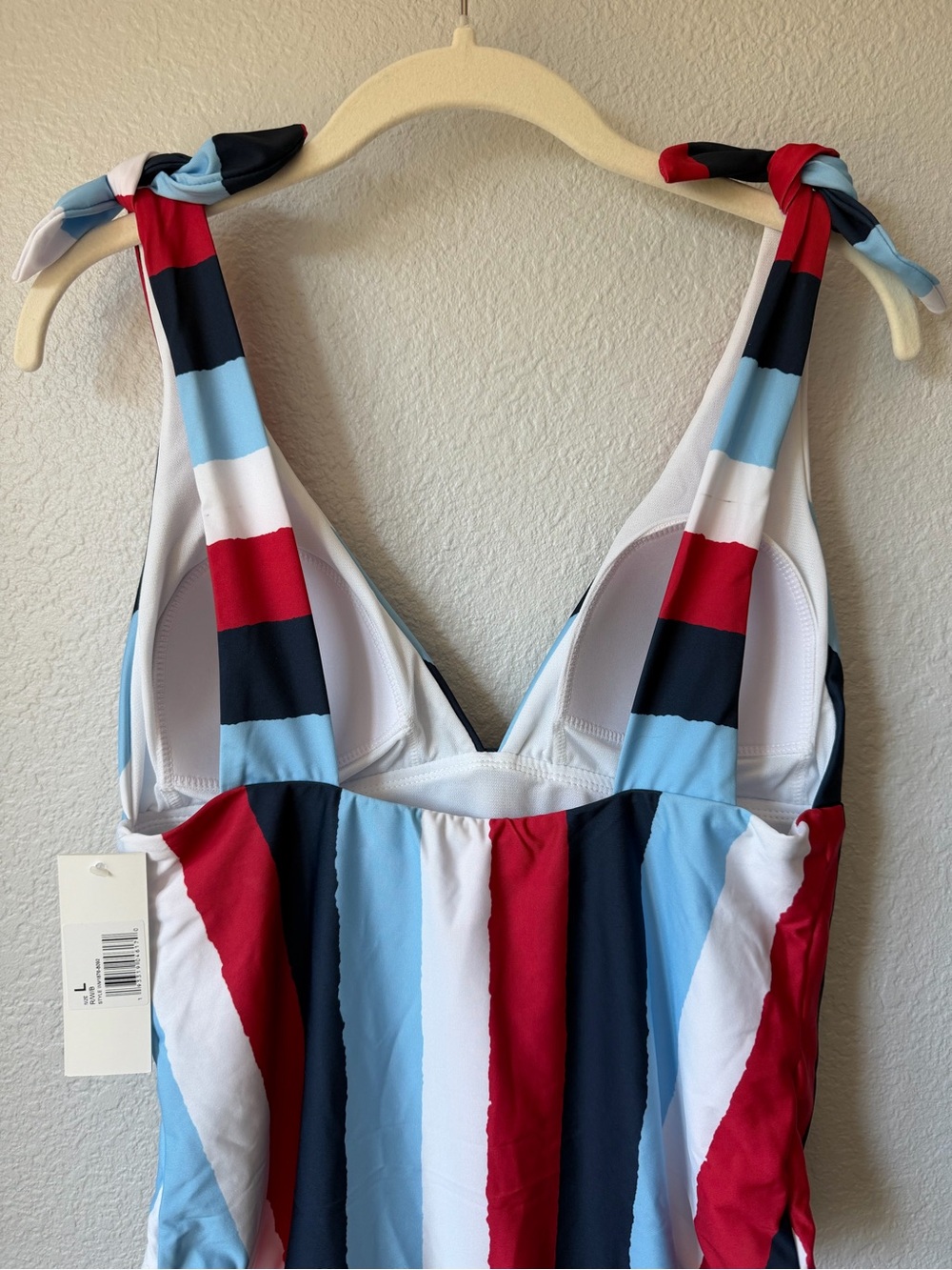 Social Angel Vertical Stripe One-Piece Bathing Suit, NWT, Size Large - Picture 10 of 11